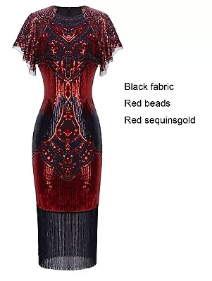 $39.99 • Buy Ladies 20s 1920s Roaring Flapper Costume Sequin Gatsby Fancy Dress