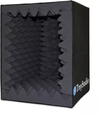 Large Troystudio Portable Vocal Booth Folding Microphone Isolation Shield Record • $41.99