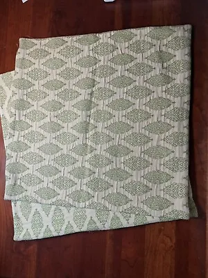 $18 • Buy 2 Pottery Barn Pillow Covers Green Ivory 18   Embroider Damask Medallion Paisley