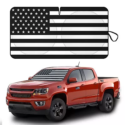 For Chevy Silverado Colorado Truck US Flag Windshield Sun Shade UV Block Cover • $18.99