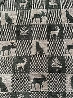 Upholstery Fabric Yard Moose Deer Wolf  Cabin Lodge Rustic Tree Log Furniture • $19.99