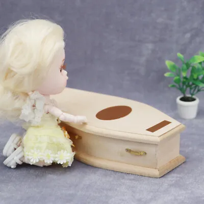1pc Coffin Dollhouse Miniature 1/12 Plain DIY Coffin Box Funeral Accessories • $13.99