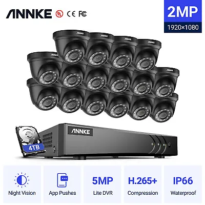 £59.69 • Buy ANNKE CCTV System 5MP Lite 8/16+2 DVR Outdoor Dome Night IP66 Home Security Kit