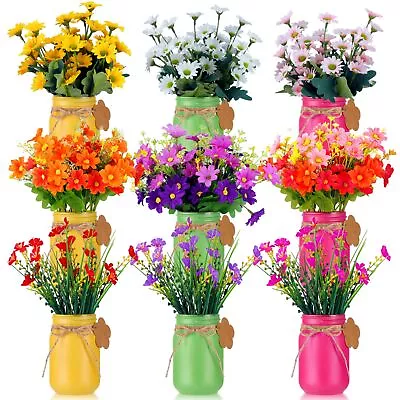 Set Of 9 Spring Mason Jar Table Centerpiece Decor 13 Oz Glass Spring Floral M... • $56.04