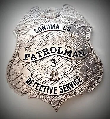£22.79 • Buy Obsolete Historical Police Usa Badge ... Sonoma County No.3 / California 1920