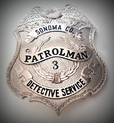 £22.79 • Buy Obsolete Historical Police Usa Badge ... Sonoma County No.3 / California 1920