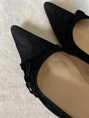 J.CREW Suede Pointed Toe Kitten Heel Black 9 • $41.24