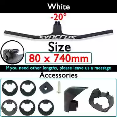 70/80/90*740mm Full Carbon MTB Bicycle Integrated Handlebar With Stem -20 Degree • $233.52