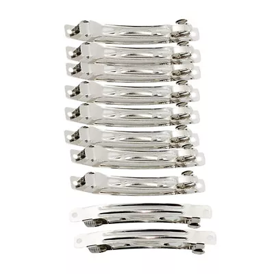 £4.90 • Buy 10x Metal Silver French Barrette Hair Clips For DIY Hair Bow Craft 8cm