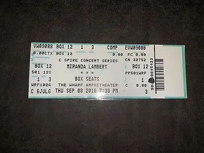 Miranda Lambert Ticket Stub 2016 • $6