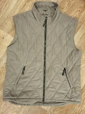 £25 • Buy Jack Murphy Bodywarmer Men's 2XL Beige Quilted Full Zip Pockets Gilet Vest Retro