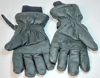 US Military Black Leather Intermediate Cold Wet Gloves W Cuff X-Large XL MINT • $28.90