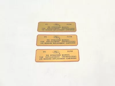 Vintage 1954-1955-1956 Ford Lot Of 3 Ford Oil Filter Replacement Sticker Decals  • $31.47