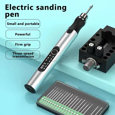 10W Electric Engraver Drill Pen Set Mini Grinding Machine 3 Gears Rotary Tool • $22.33