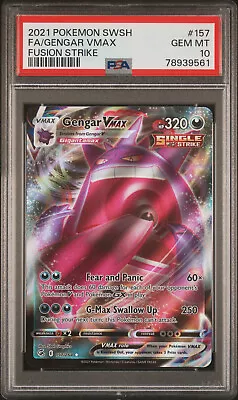 Gengar VMAX 157 PSA 10 Gem Mint - Fusion Strike - Pokemon TCG Card • $49.95