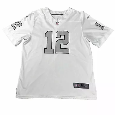 NFL Oakland Raiders Nike Jersey #12 Ken Stabler Sze 2XL White With Silver Number • $70