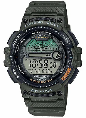 Casio WS-1200H-3AV 10 Year Battery Watch 100 Meter WR Fishing Gear3 Alarms • $25.50