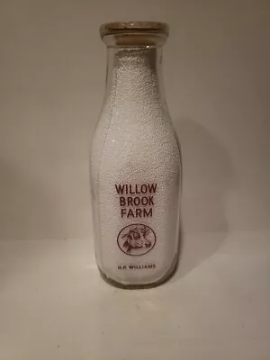 Willow Brook Farm - One Quart Milk Bottle - Blairsville PA?  - H.P. Williams • $25