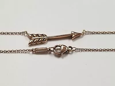 Authentic Tiffany & Co. Arrow Rose Gold Rubedo Metal Chainlink Necklace 19” • $270