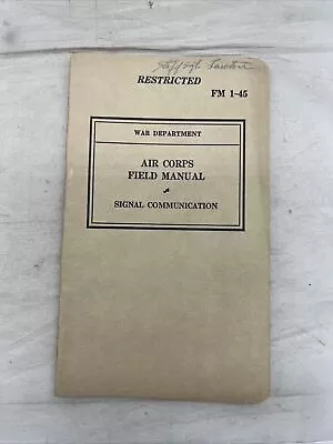 WW2 Air Corps Signal Communications Book 1940 (R392 • $10