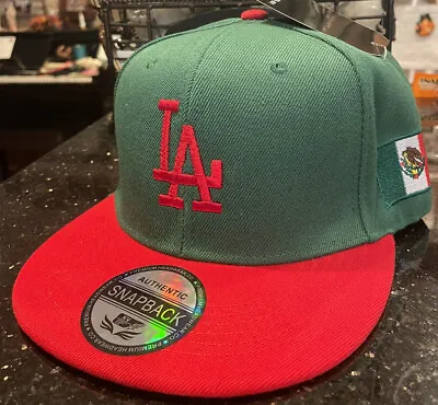 Los Angeles Dodgers Green SnapBack Hat Cap Gorra Mexico Flag Red LA New Rare • $18.95