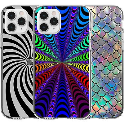 $16.95 • Buy Silicone Cover Case Hypnotic Effect Swirl Rainbow Black White Scales Fish Cute