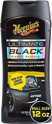 Meguiars Car Black Plastic Restorer Fluid Ultimate Trim Protect Restore 12 Oz • $13.40