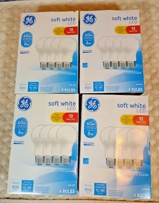 *Lot Of 16/32/64/128 Bulbs* Pack GE Soft White LED A19 Light Bulbs Dimmable 60W • $75.96