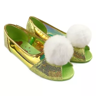 Disney Store Girl's Tinker Bell Pom Shoes Costume Accessory Peter Pan NEW • $32.95