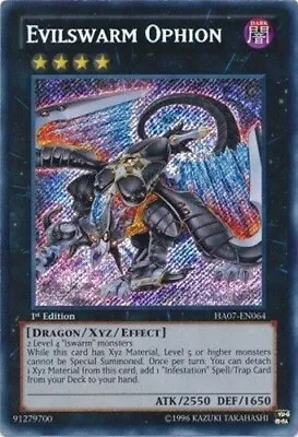 *** Evilswarm Ophion *** Secret Rare 1st Edition Ha07-en064 (lp) Yugioh! • $3.95