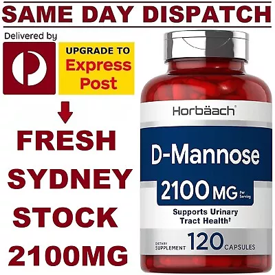 Horbaach D-Mannose 2100mg 120 Caps ULTRA DOUBLE STRENGTH PREMIUM MEGA VALUE! • $42.50