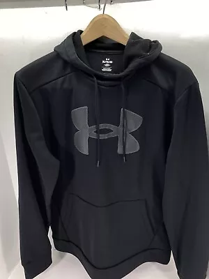 Under Armour Hoodie Sweatshirt Men XL Black Pullover Long Sleeve Loose Big Logo • $21.21