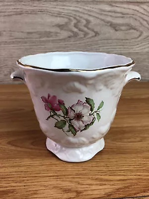 £25.99 • Buy Maryleigh Pottery England Handcrafted Double Handled Plant Pot Pink Flowers 