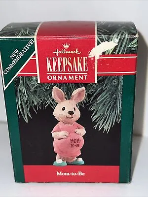Vintage Hallmark Keepsake Christmas Ornament 1990 Mom To Be Rabbit Bunny Mother • $10.25