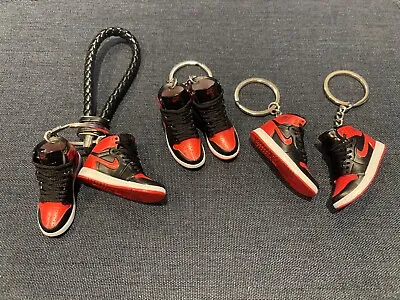 Sneaker Keyring 3D Keychain - JORDAN 1 BRED CHICAGO BULLS 1/6 SCALE • $26.88