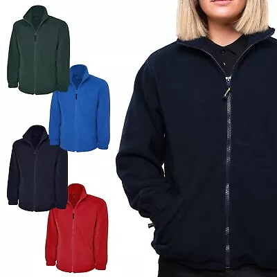 Ladies Plain Classic Micro Fleece Jacket By MIG Size 6 To 32 - WOMENS WARM COAT • £19.99