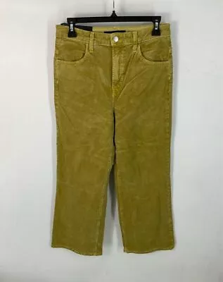 NWT J Brand Olive Green Corduroy Joan Crop Straight Wide Leg Jeans 27 • $10.99