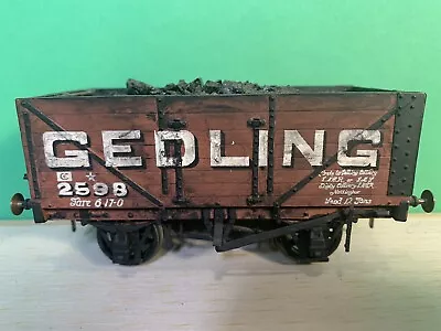 7mm Gauge O ‘Gedling’ Private Owner 7-plank 12 Ton Coal Wagon Kit Built • £12