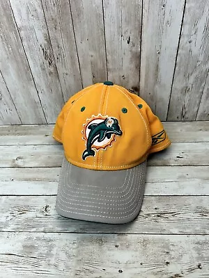 Miami Dolphins Reebok Flex Fit Orange Grey Embroidered Official NFL Sideline Hat • $15.95