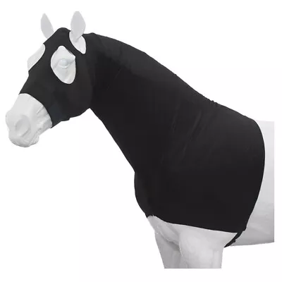 JT Medium Tough-1 Western Horse  Mane Stay Lycra Hood With Full Zipper Black • $59.95