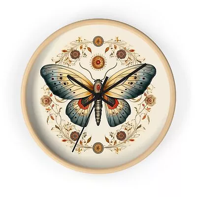 Mother's Day Gift Idea. Wall Clock Moth Design 10  • $40.35