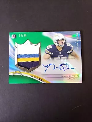 Manti Te'o Topps Platinum /99 Rookie Patch Green Refractors Auto RPA #ARP-MT • $22.99