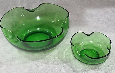 Vintage Anchor Hocking Accent Modern Avocado Green Chip And Dip Set • $14.99