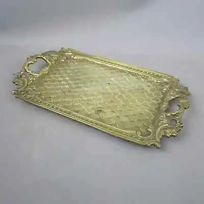 19th Antique Victorian Handle Brass Serving Desk Tidy Tray 1890s RARE • $240