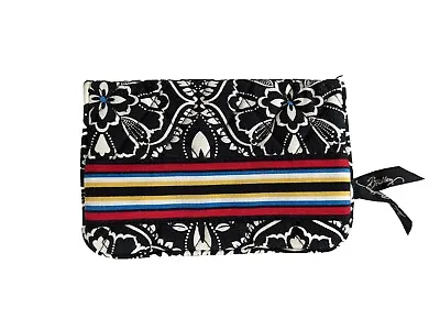 Vera Bradley Small Folding Keychain Wallet Change Purse Barcelona Black & White • $10