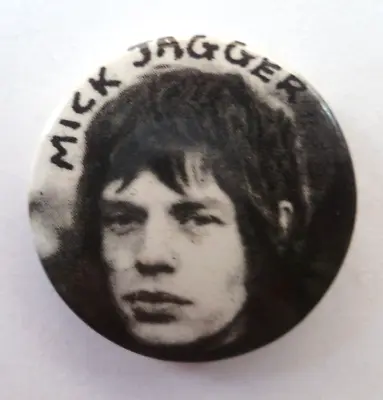 Mick Jagger Rolling Stones 1970/80s Original Vintage Pin Badge  Blues Rock #2 • $4.35
