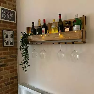 100cm Rustic Wooden Wine Prosecco Cocktail - Home Bar - Man Cave - House Warming • £57