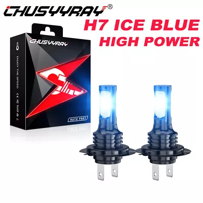 2x Ice Blue H7 LED Headlight For Motorcycle Yamaha YZF R1 R3 R6 Hi/Lo Beam Bulbs • $13.01