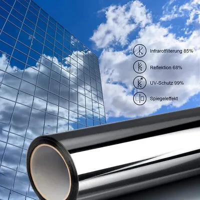 Window Tint One Way Mirror Film UV Heat Reflective Home Office Heat Insulation • $7.89