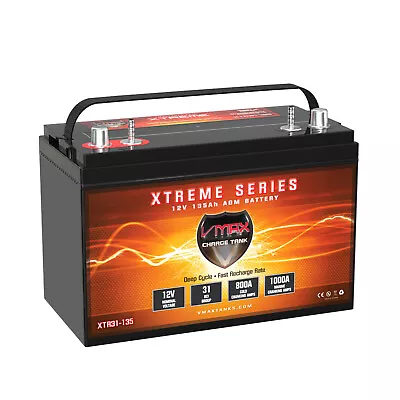 VMAX XTR31-135 For MANITOU Pontoon W/group 31 AGM 12V Marine Deep Cycle Battery • $324.98